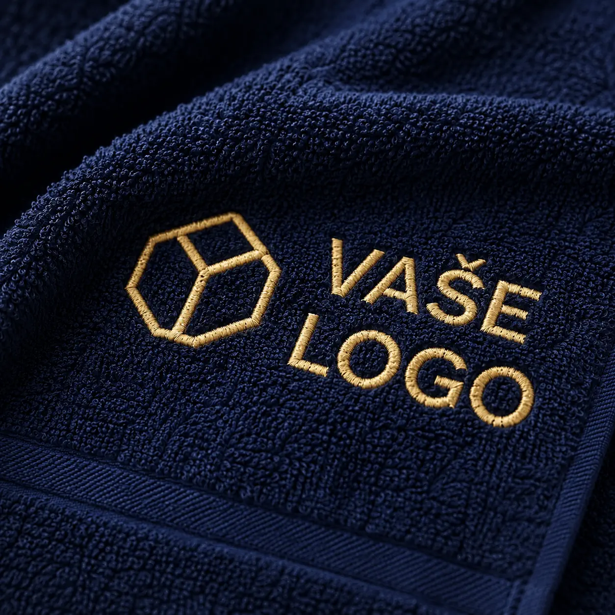 Detail výšivky loga na textil