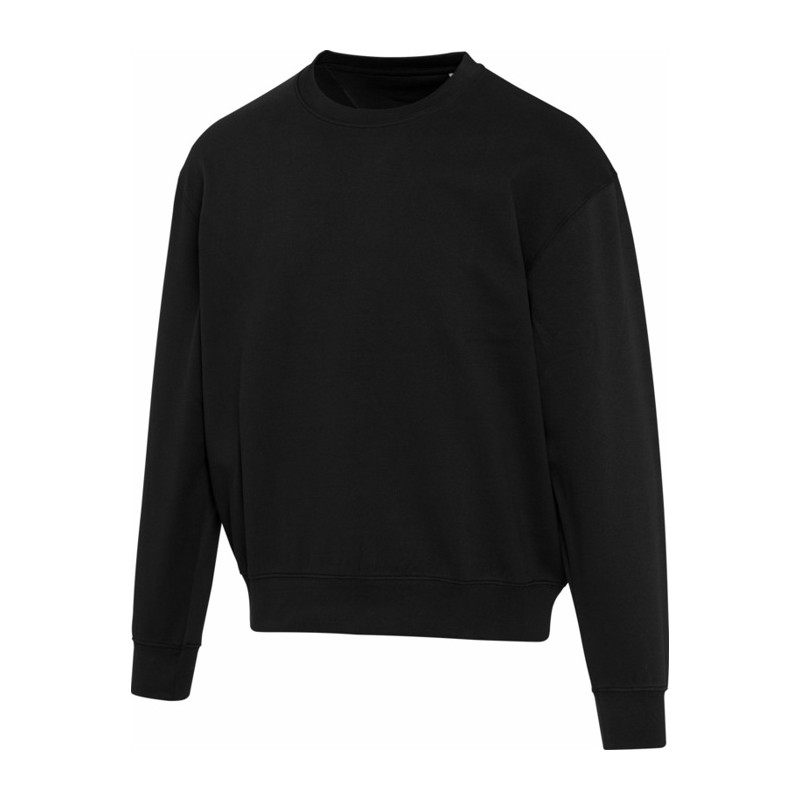 BORIS unisex oversized organic crewneck sweat, čierna, 2XS