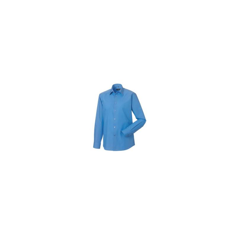 pánske`s Long Sleeve Tailored Polycotton, corporate modrá