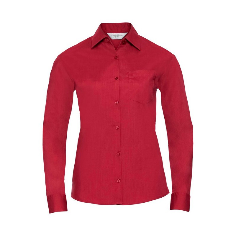 Ladies` Long Sleeve Classic Polycotton, classic červená, 3XL