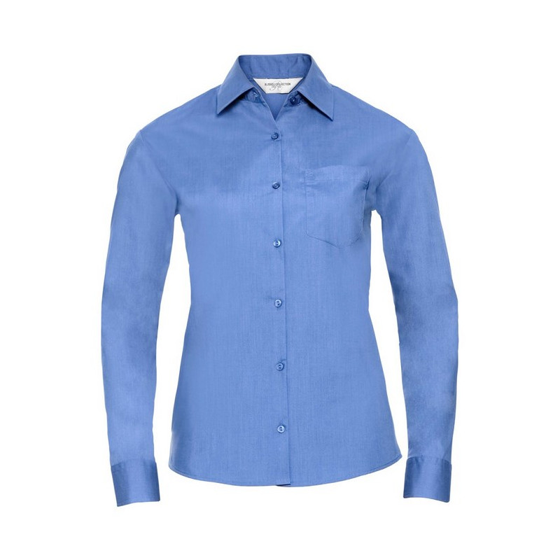 Ladies` Long Sleeve Classic Polycotton, corporate modrá, L