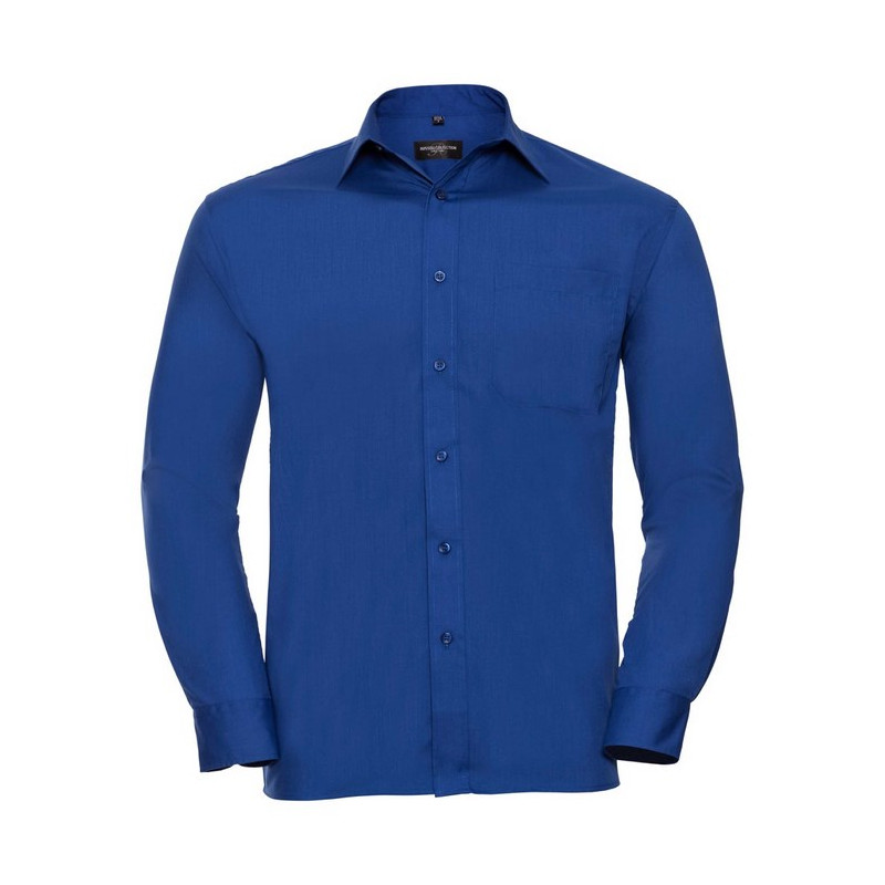 Men`s Long Sleeve Classic Polycotton Poplin Shirt