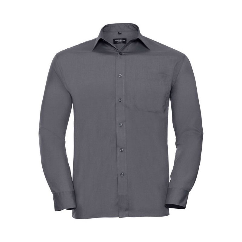 Men`s Long Sleeve Classic Polycotton Poplin Shirt