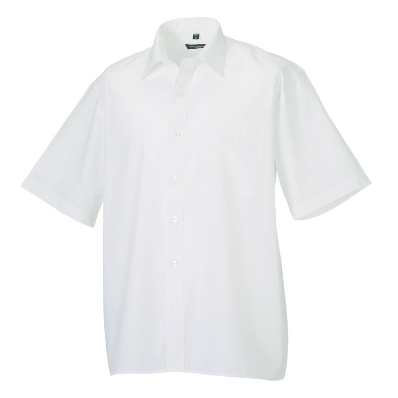pánske`s Short Sleeve Classic Polycotton, biela, XL (43/44)