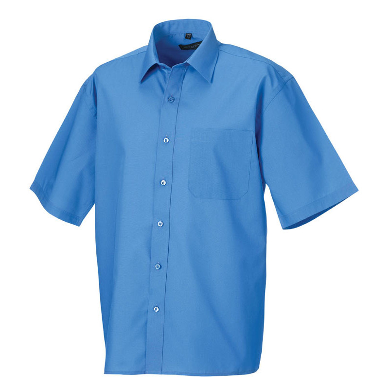 pánske`s Short Sleeve Classic Polycotton, corporate modrá