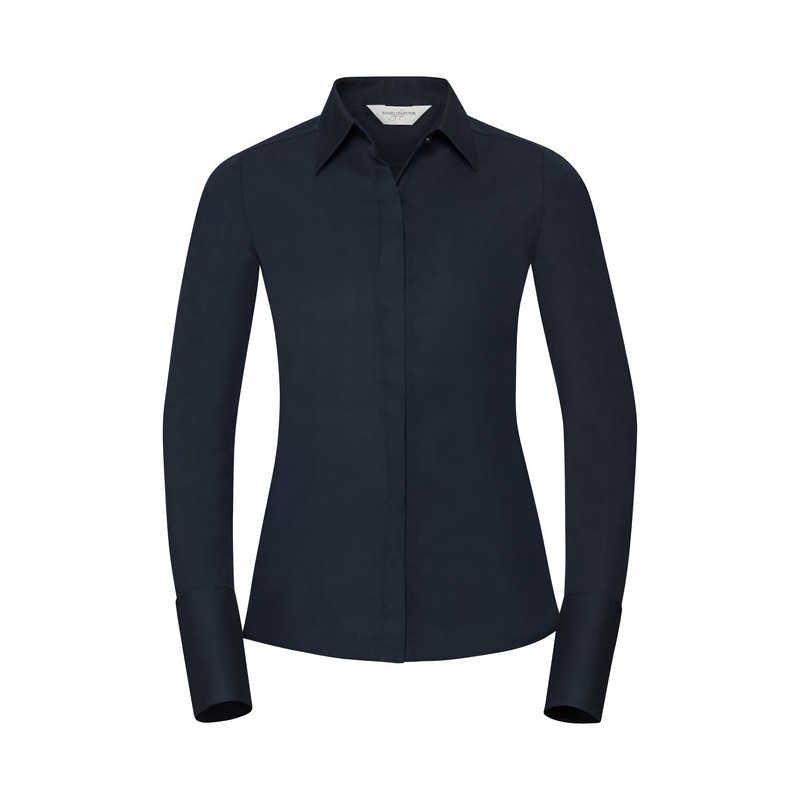 Ladies` Long Sleeve Fitted Ultimate Stretch Shirt