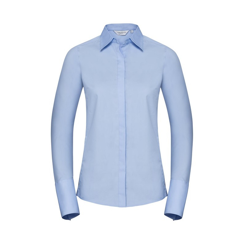Ladies` Long Sleeve Fitted Ultimate Stretch Shirt