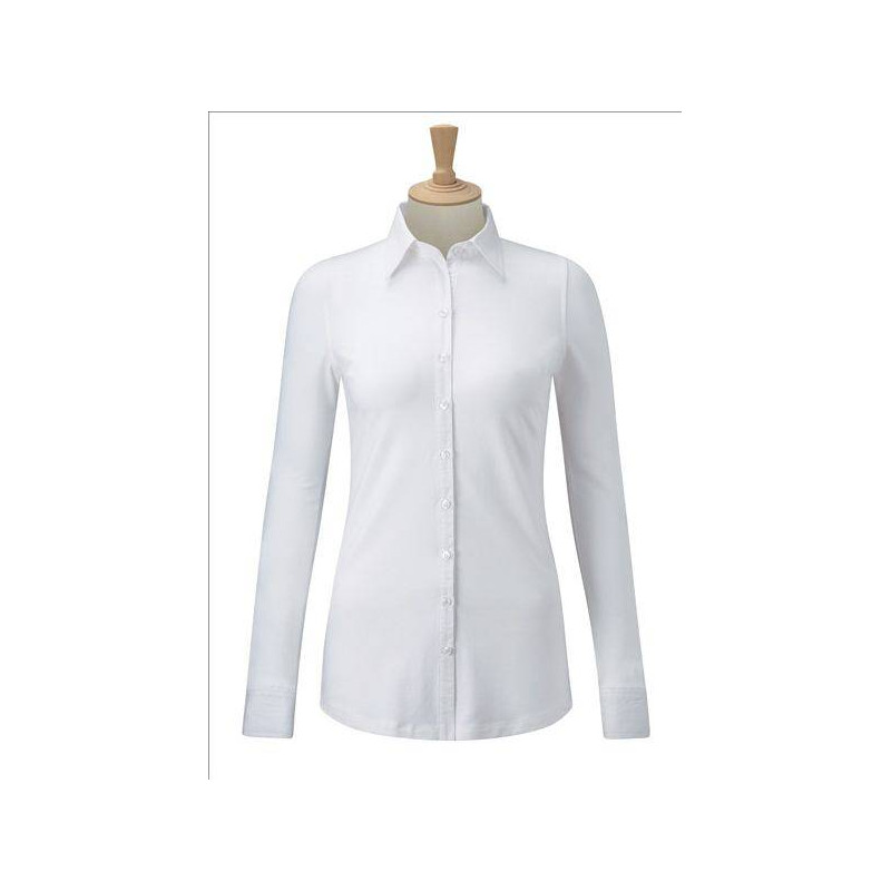 Russell•LADIES LONG SLEEVE STRETCH TOP, biela, L