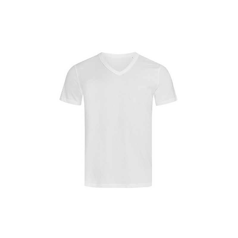 Ben V-Neck, SLATE, biela