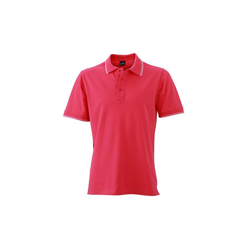 Mens Polo, pink/ biela, S