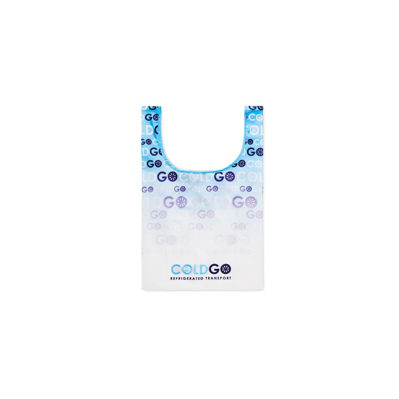 Foldable vest shopping bag in 210D with inside pocket. Min 250 pcs, viacfarebná