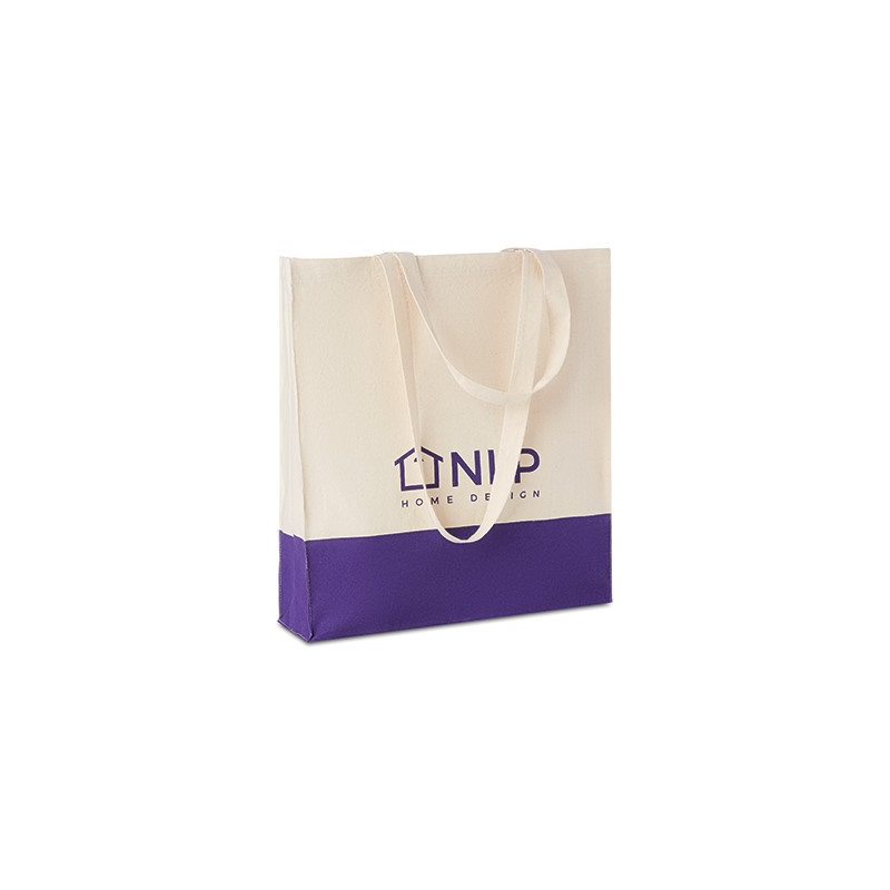 Cotton bag with gusset and long handles. Min 250 pcs