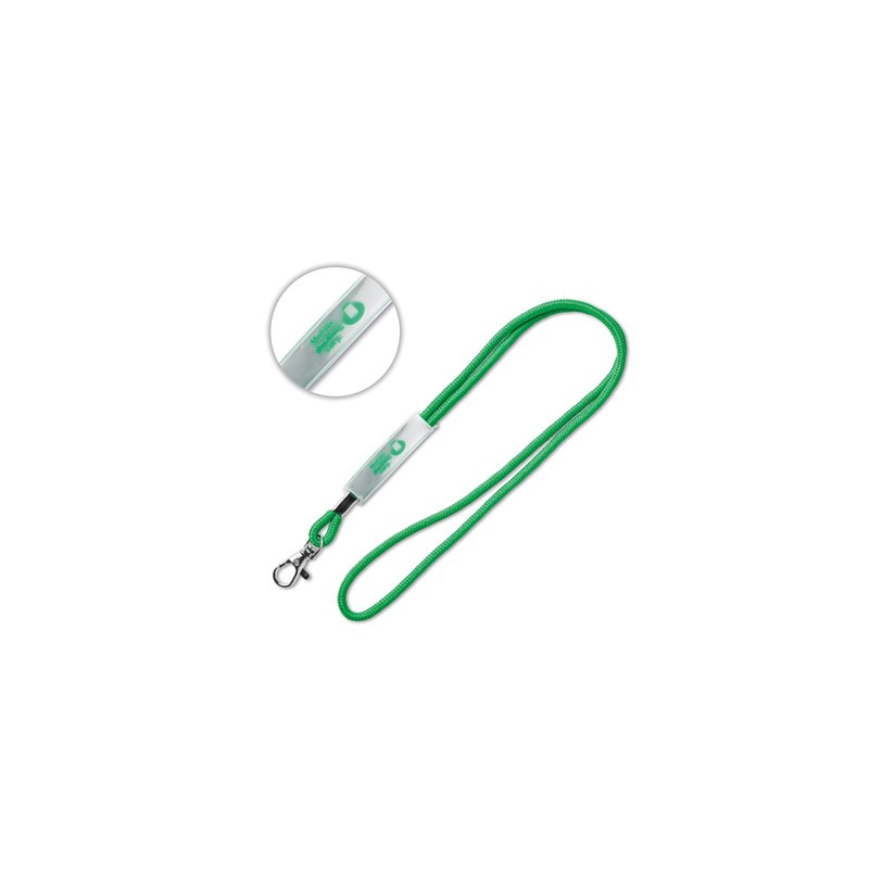 Cord lanyard with PVC slider. Min 100 pcs, viacfarebná