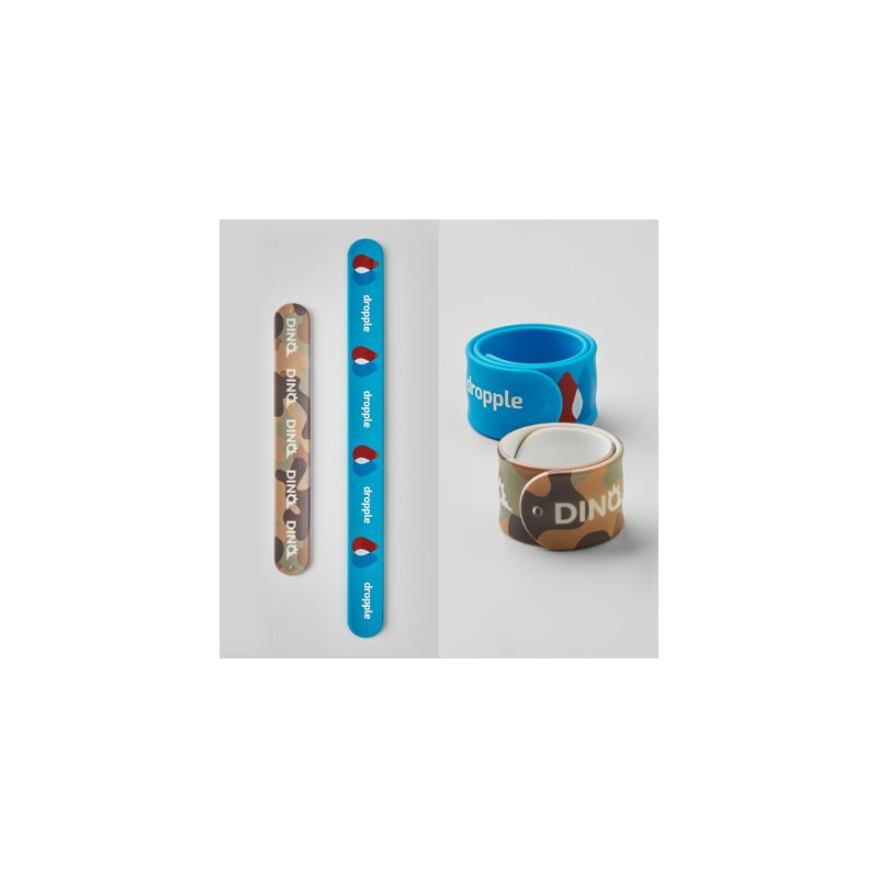 Silicone slap band. Min 500 pcs, viacfarebná