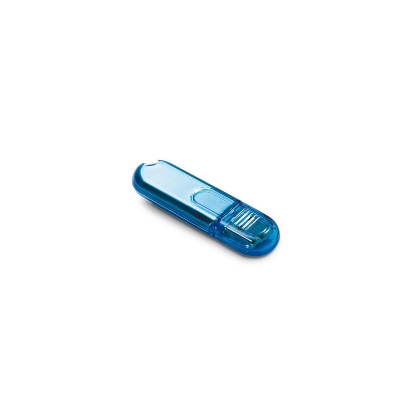 Mini formát USB Flash Drive v odolnom, transparent modrá