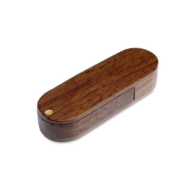 Drevený otočný USB flash disk, hnedá