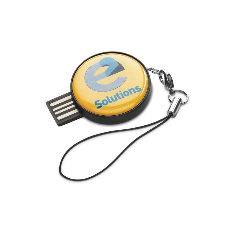 Okrúhly. USB flash s čiernym ABS krytom., čierna