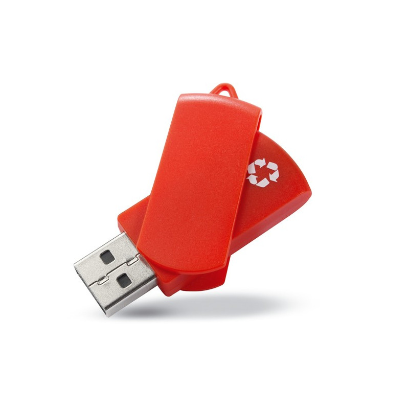 USB Flash disk s otočným mechanizmom vyrobená zo 100% recyklovaného plastového materiálu