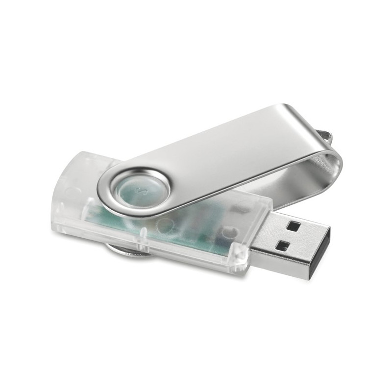 Priehľadná jednotka USB Flash s ochranným kovovým krytom