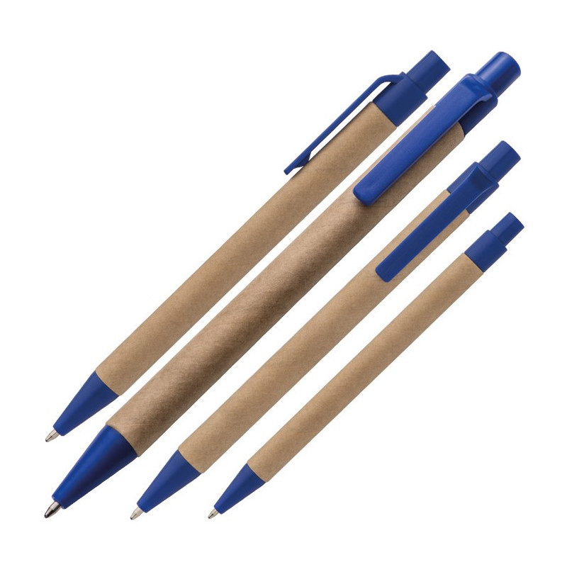 Guľôčkové pero z recyklovaného papiera (modrá náplň)