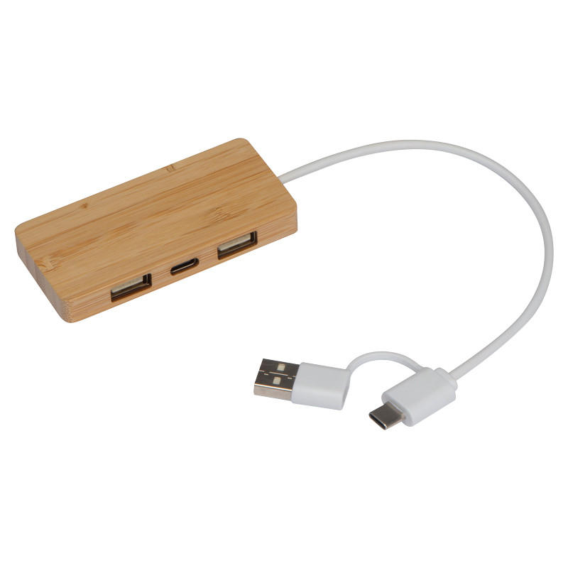 Bambusový USB rozbočovač