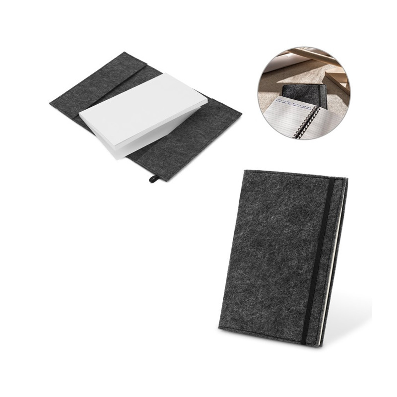 Krúžkový zápisník A5 s obalom z recyklovanej plsti