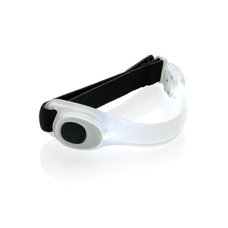 Bezpečnostný LED náramok, white, čierna