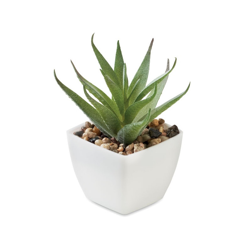 Malá umelá rastlinka - aloe vera, biela