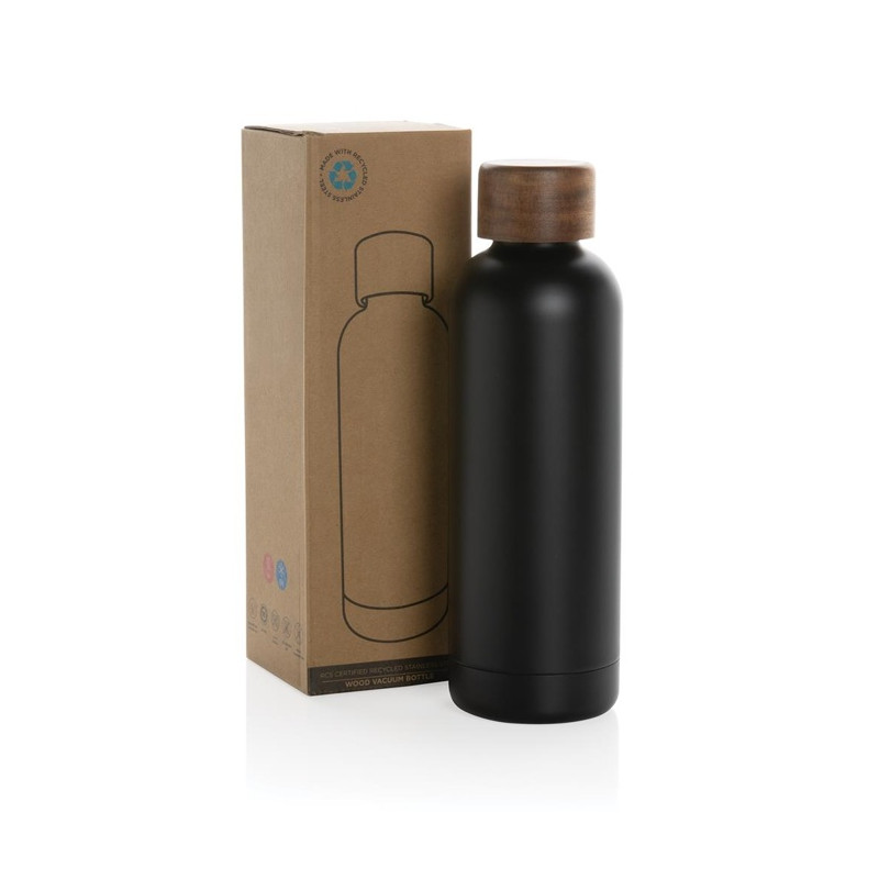 Termoska Wood 500 ml z RCS recyklovanej nerezovej ocele
