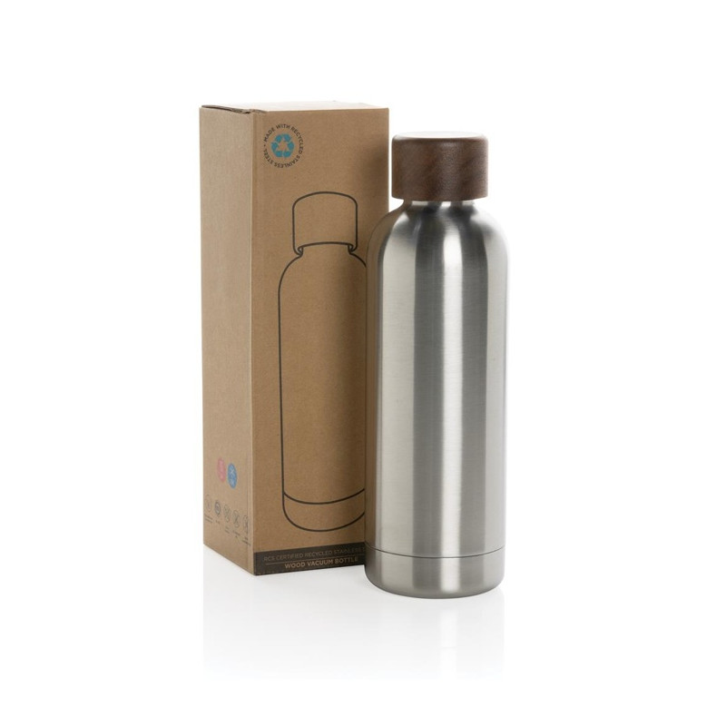Termoska Wood 500 ml z RCS recyklovanej nerezovej ocele