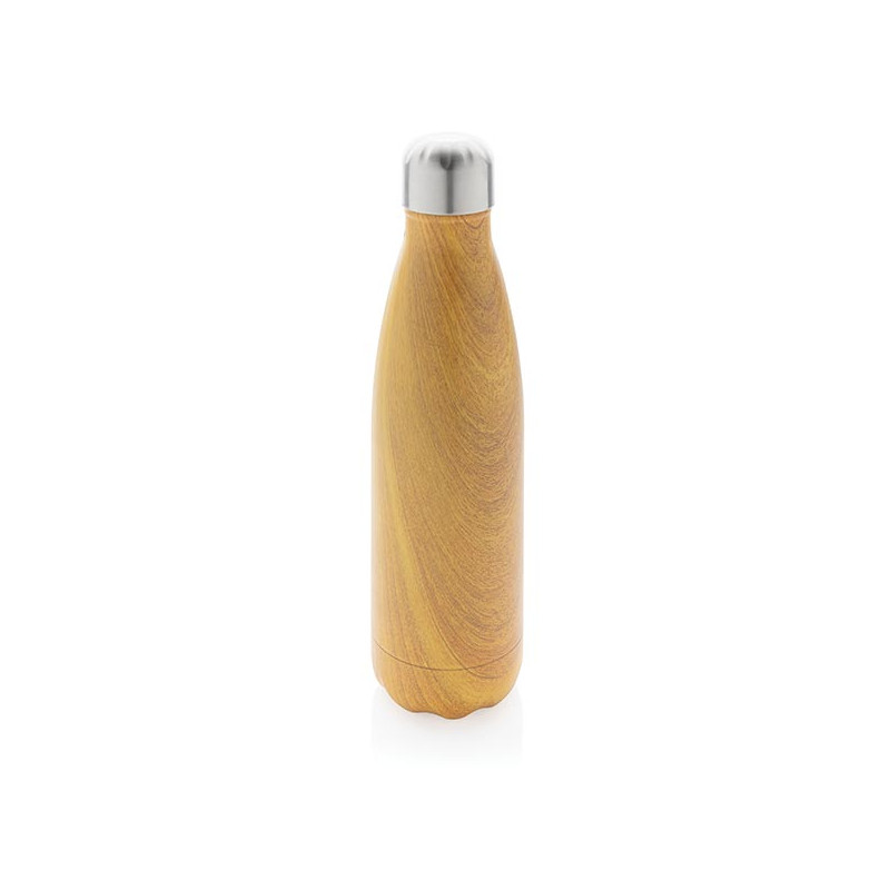 Nerezová termo fľaša v dekore dreva (500 ml)