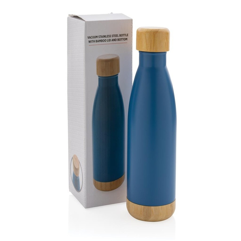 Nerezová termo fľaša s bambusovými detailmi 520ml