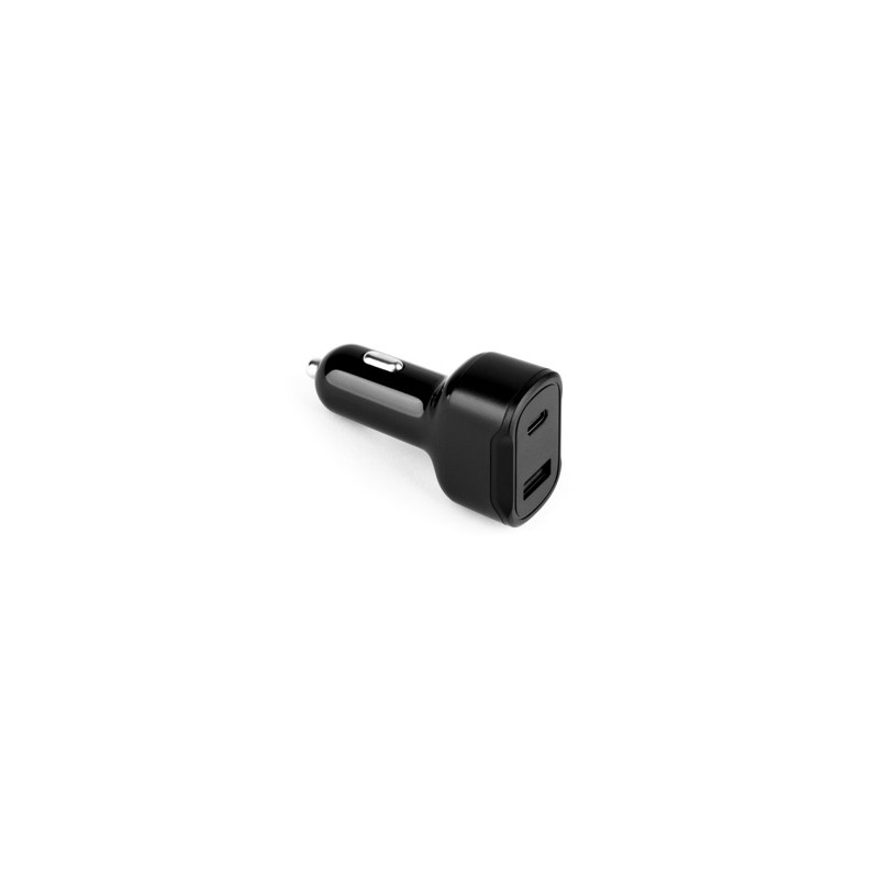 Nabíjací adaptér do auta (USB-A 18W, USB-C 20W), čierna