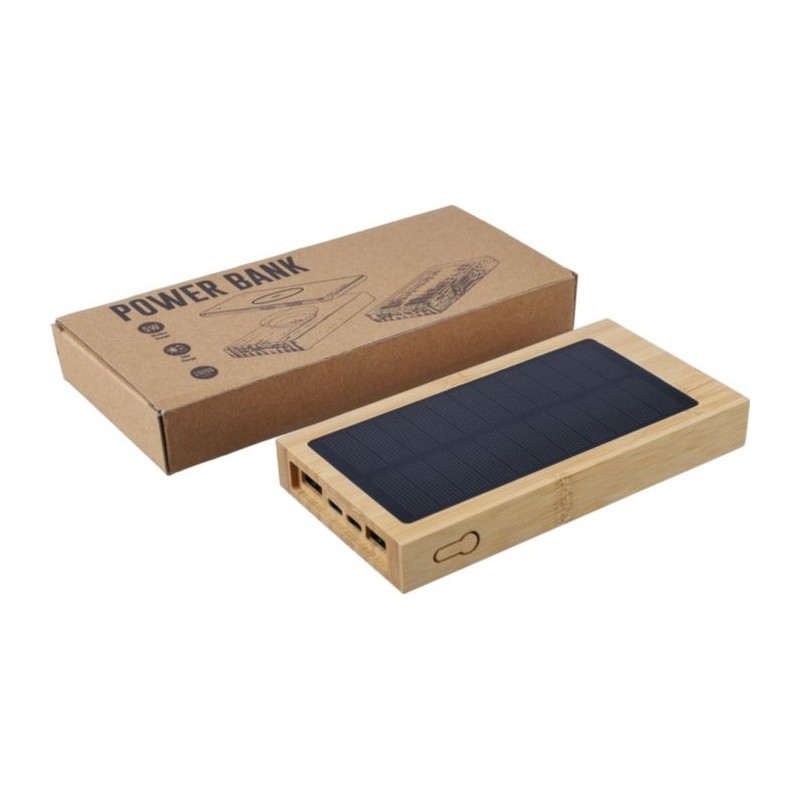 Bambusová solárna powerbanka 10000 mAh