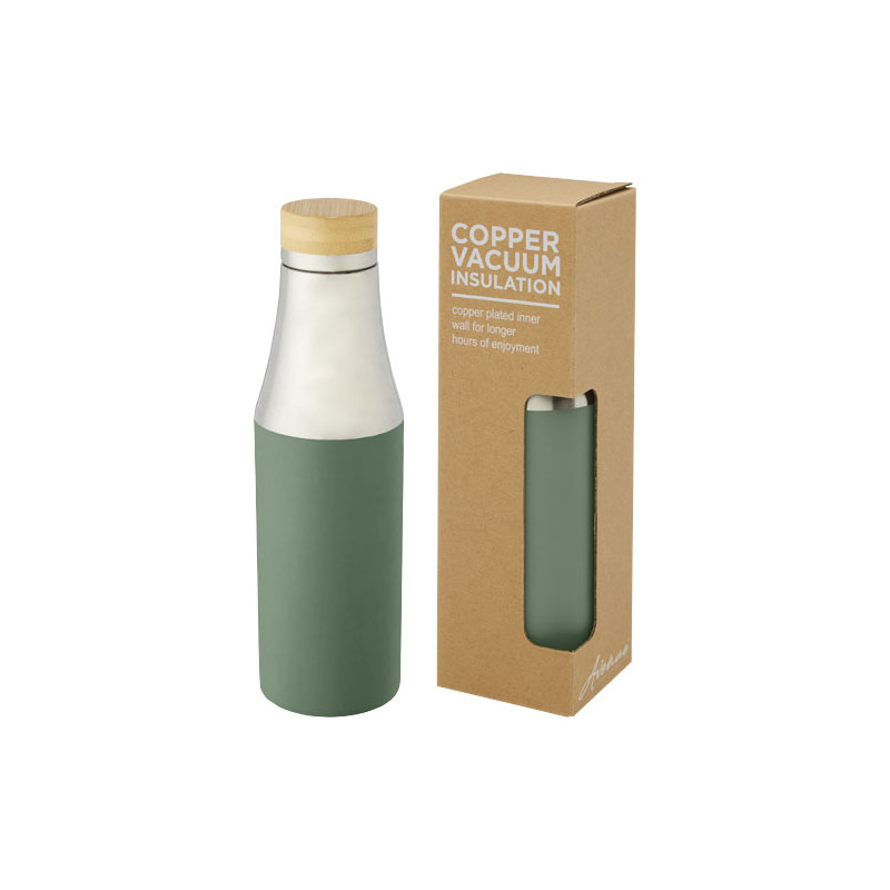 Nerezová termo fľaša (540 ml) s medenou vákuovou izoláciou a bambusovým viečkom