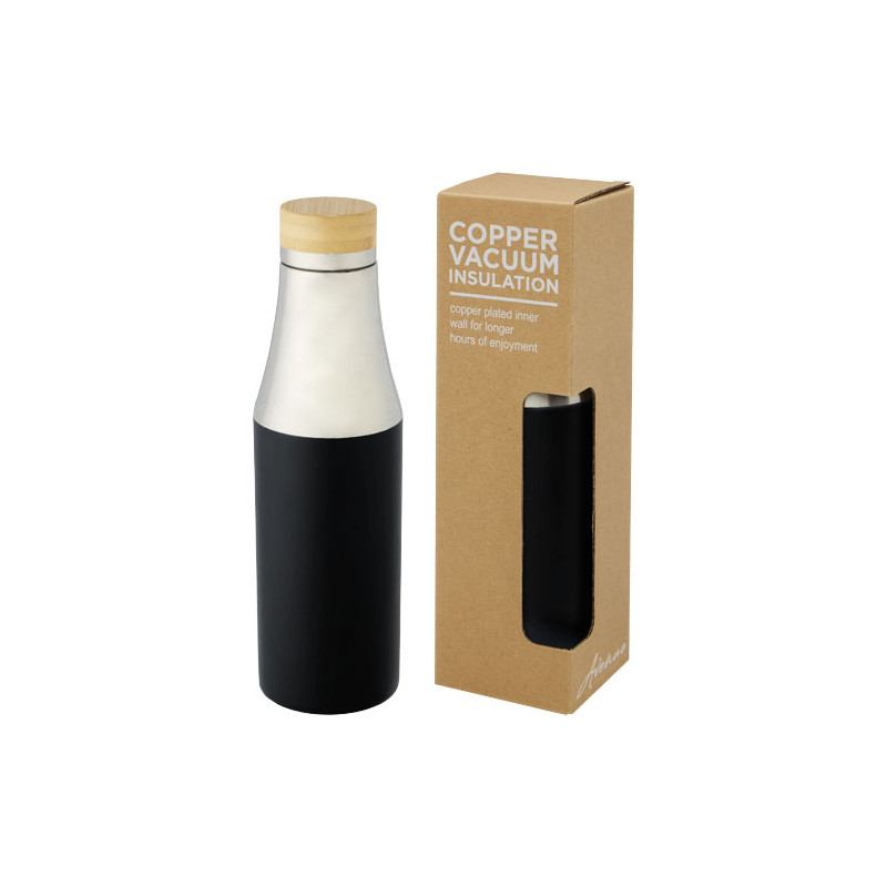 Nerezová termo fľaša (540 ml) s medenou vákuovou izoláciou a bambusovým viečkom