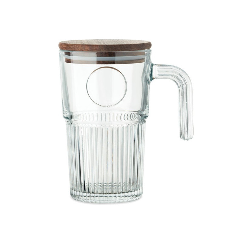 Rebrovaný sklenený hrnček 450ml