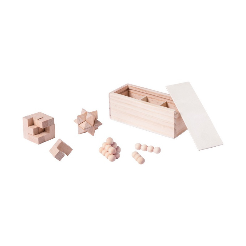 Drevené puzzle, 3 ks v drevenej krabičke