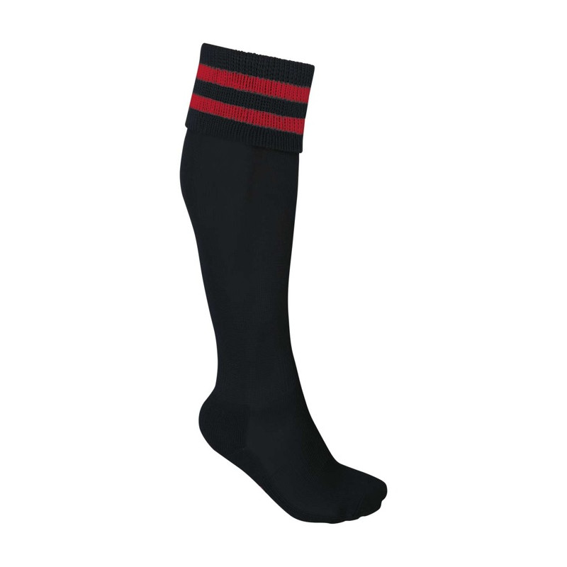 STRIPED SPORTS SOCKS, black/sporty červená, 35/38