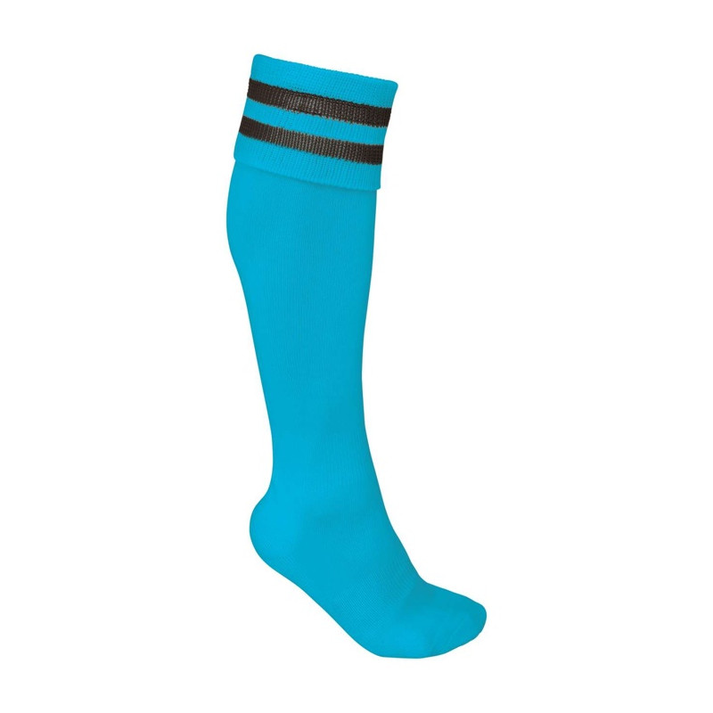 STRIPED SPORTS SOCKS, light turquoise/ tmavosivá, 43/46