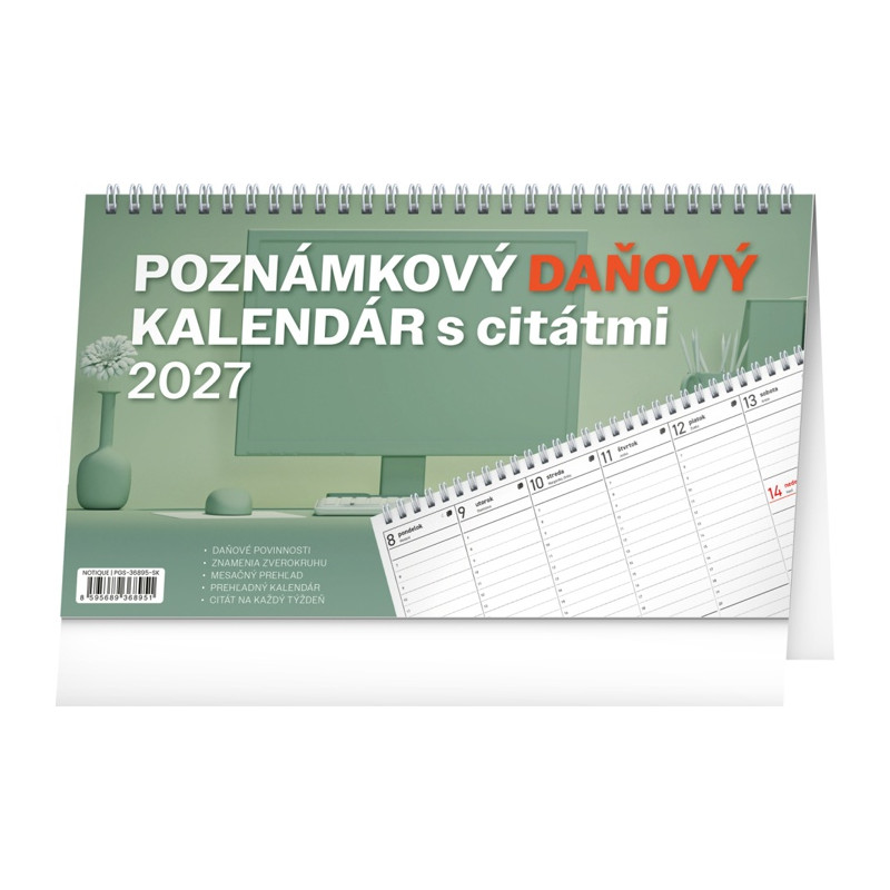 Stolový Poznámkový daňový s citátmi