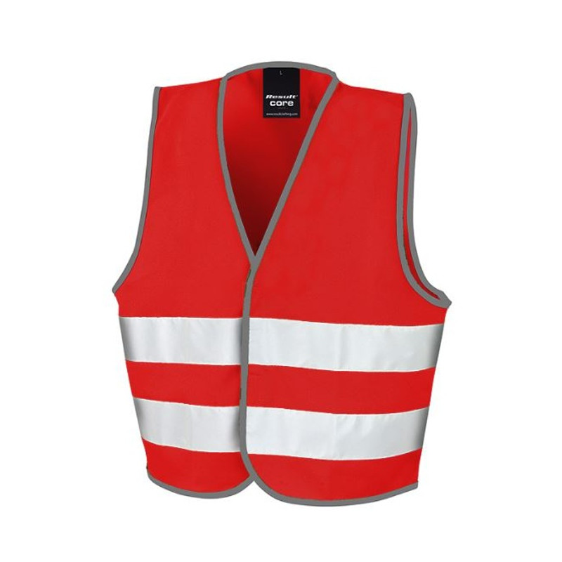 JUNIOR HI-VIS SAFETY VEST, červená, L (10-12)