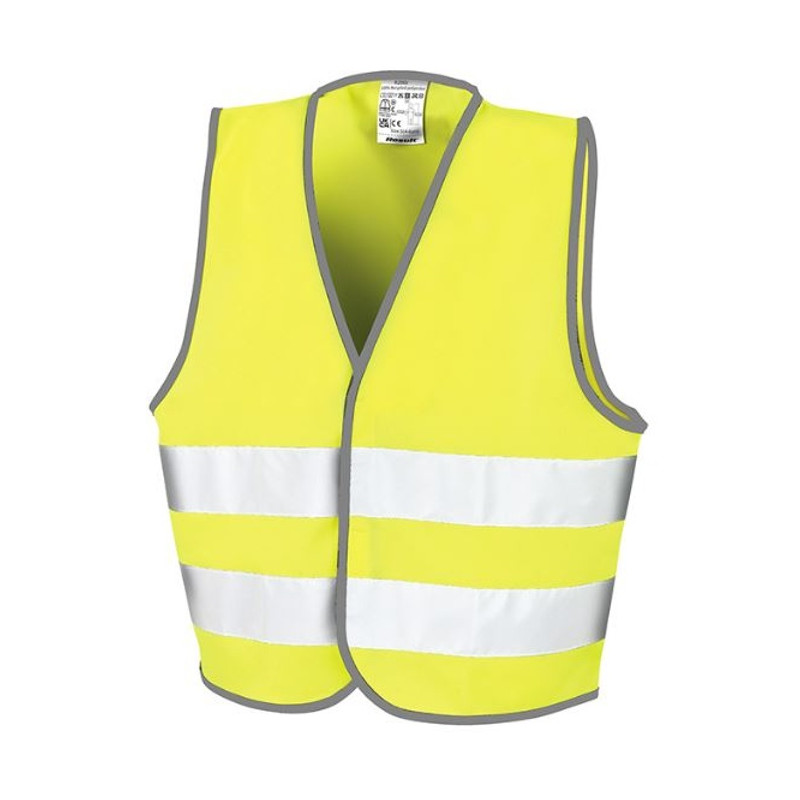 JUNIOR HI-VIS SAFETY VEST, fluorescent žltá, S (4-6)