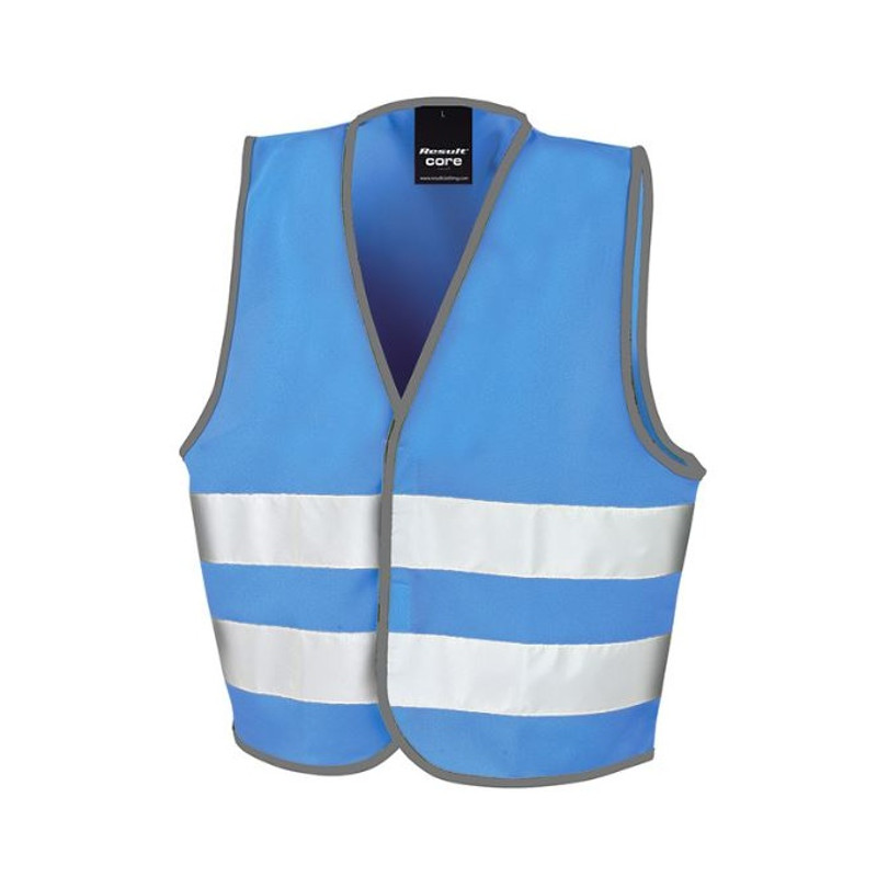 JUNIOR HI-VIS SAFETY VEST, sky, M (7-9)