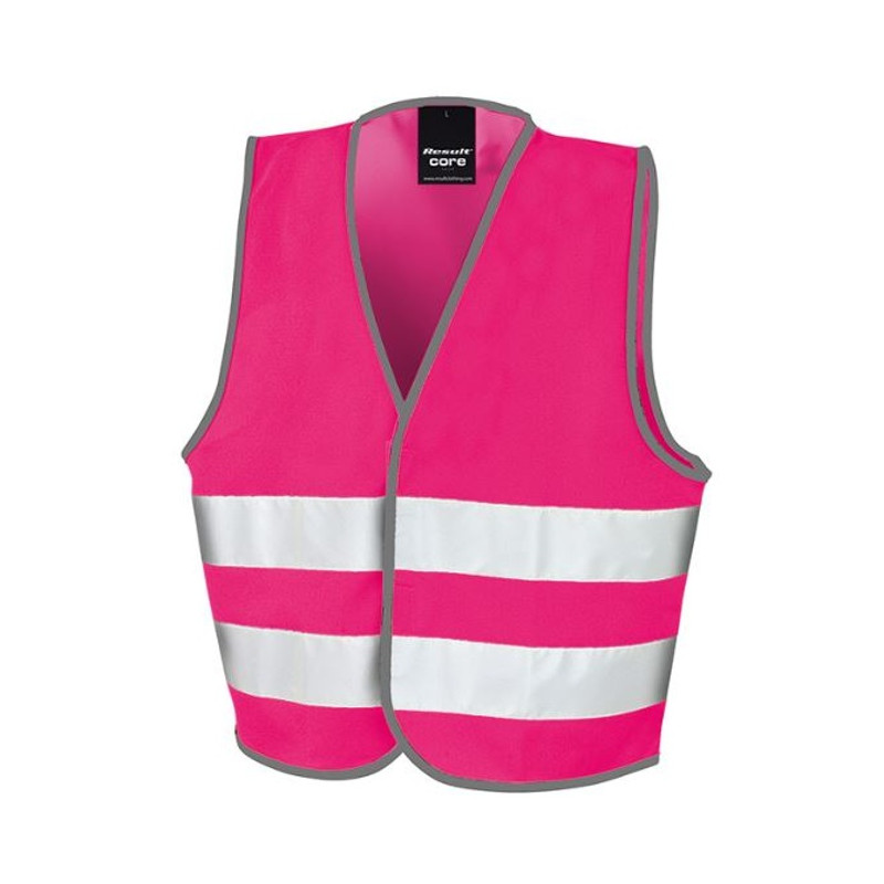 JUNIOR HI-VIS SAFETY VEST, ružová, S (4-6)