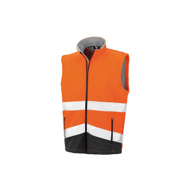 Printable Safety Softshell, fluorescent orange/ čierna, M