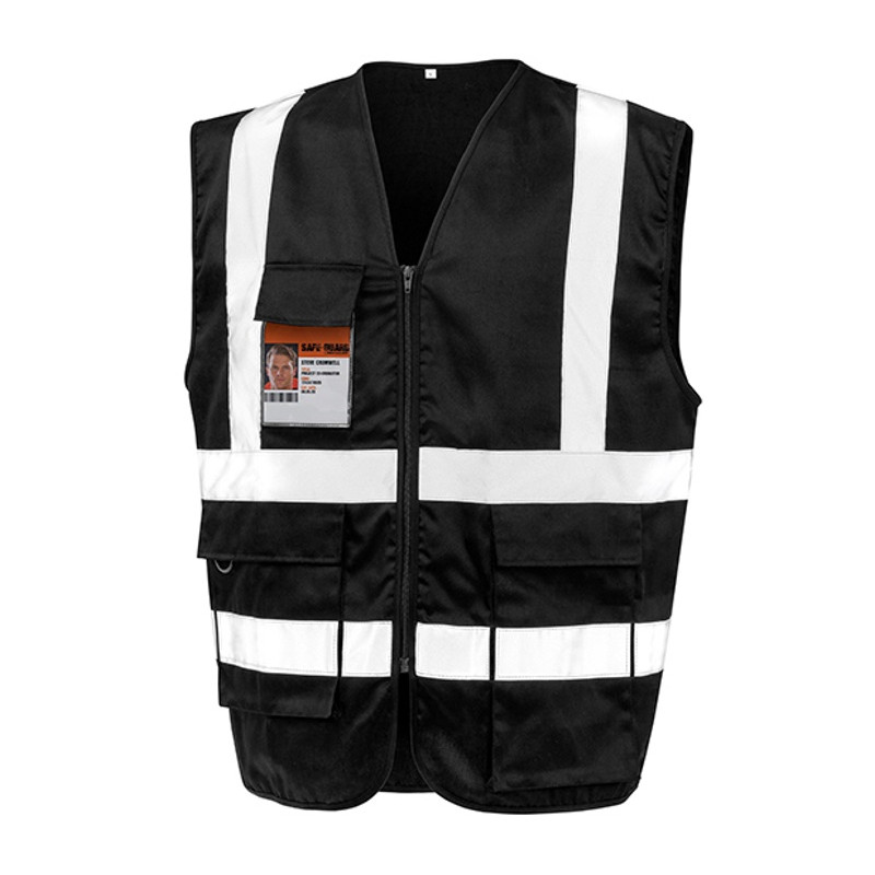 Heavy Duty Polycotton Security Vest, čierna, 2XL