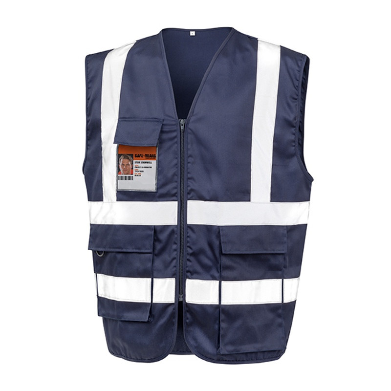 Heavy Duty Polycotton Security Vest, tmavomodrá, M