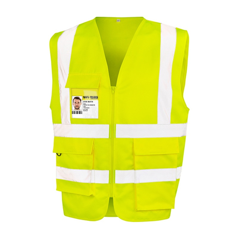 Heavy Duty Polycotton Security Vest, flo žltá, 2XL