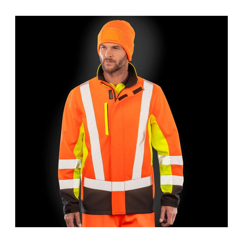 3-Layer Printable 3-Tone Safety Softshell Jacket